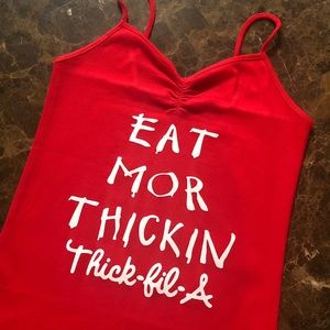 EAT MOR THICKIN Red Cami NWOT